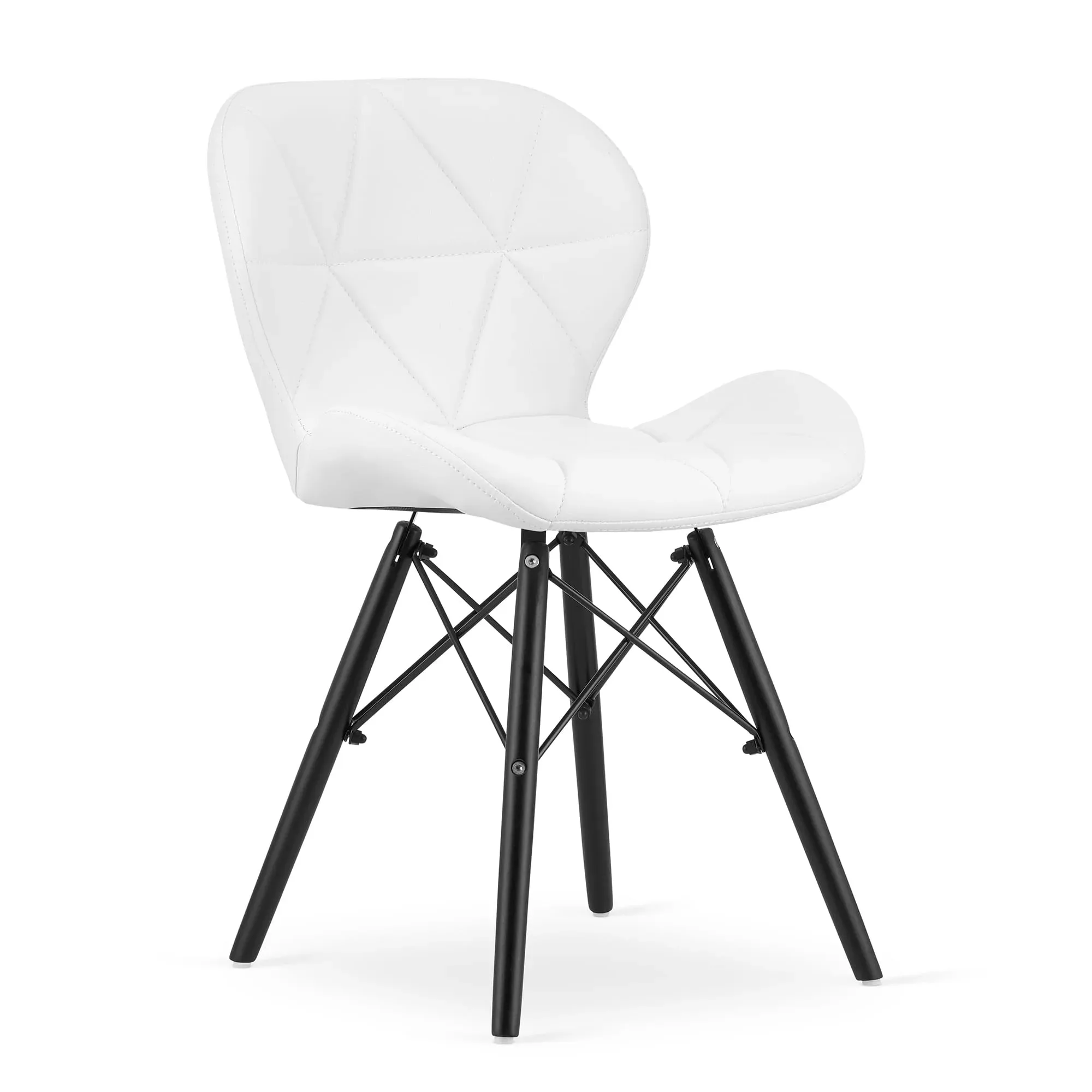 Krzesło LAGO ekoskóra biała nogi czarne
