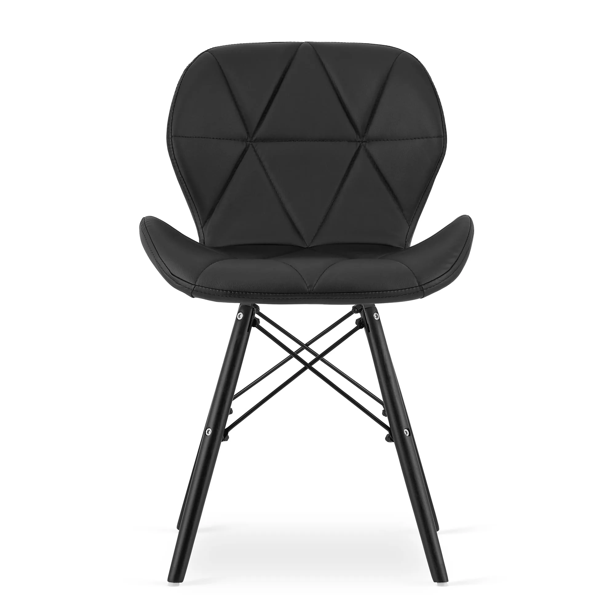 Krzesło LAGO ekoskóra czarna nogi czarne