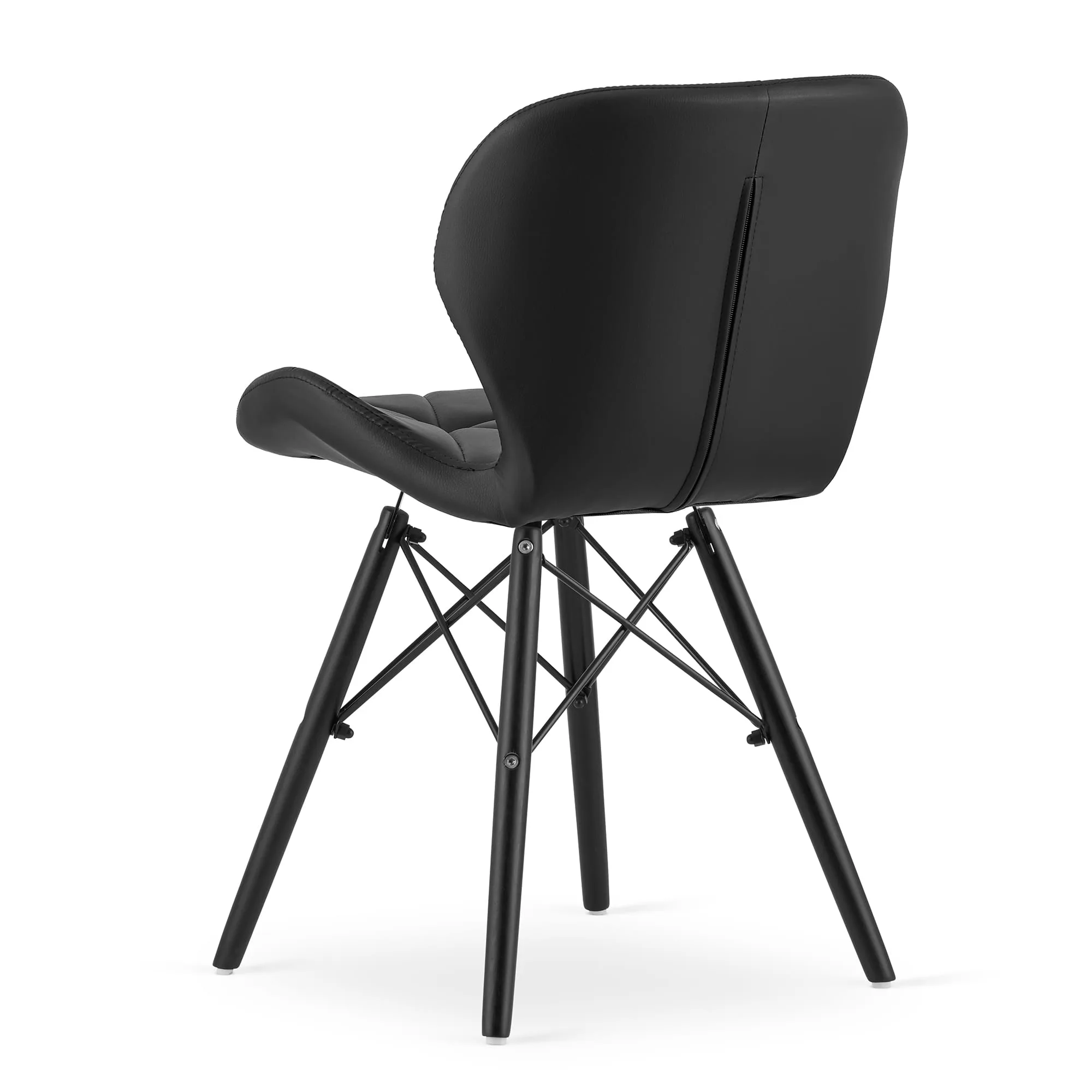 Krzesło LAGO ekoskóra czarna nogi czarne