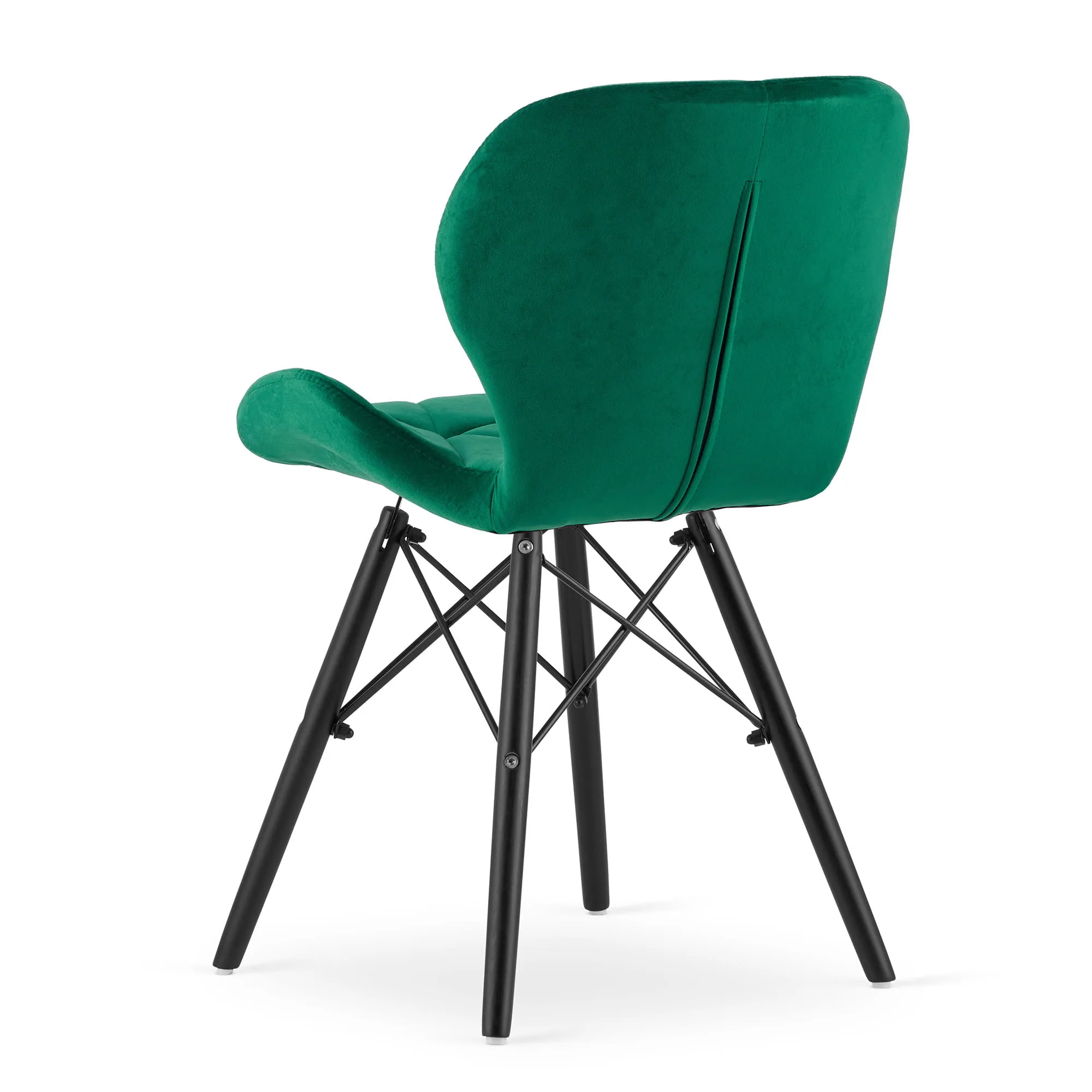 Krzesło LAGO aksamit ciemna zieleń  nogi czarne