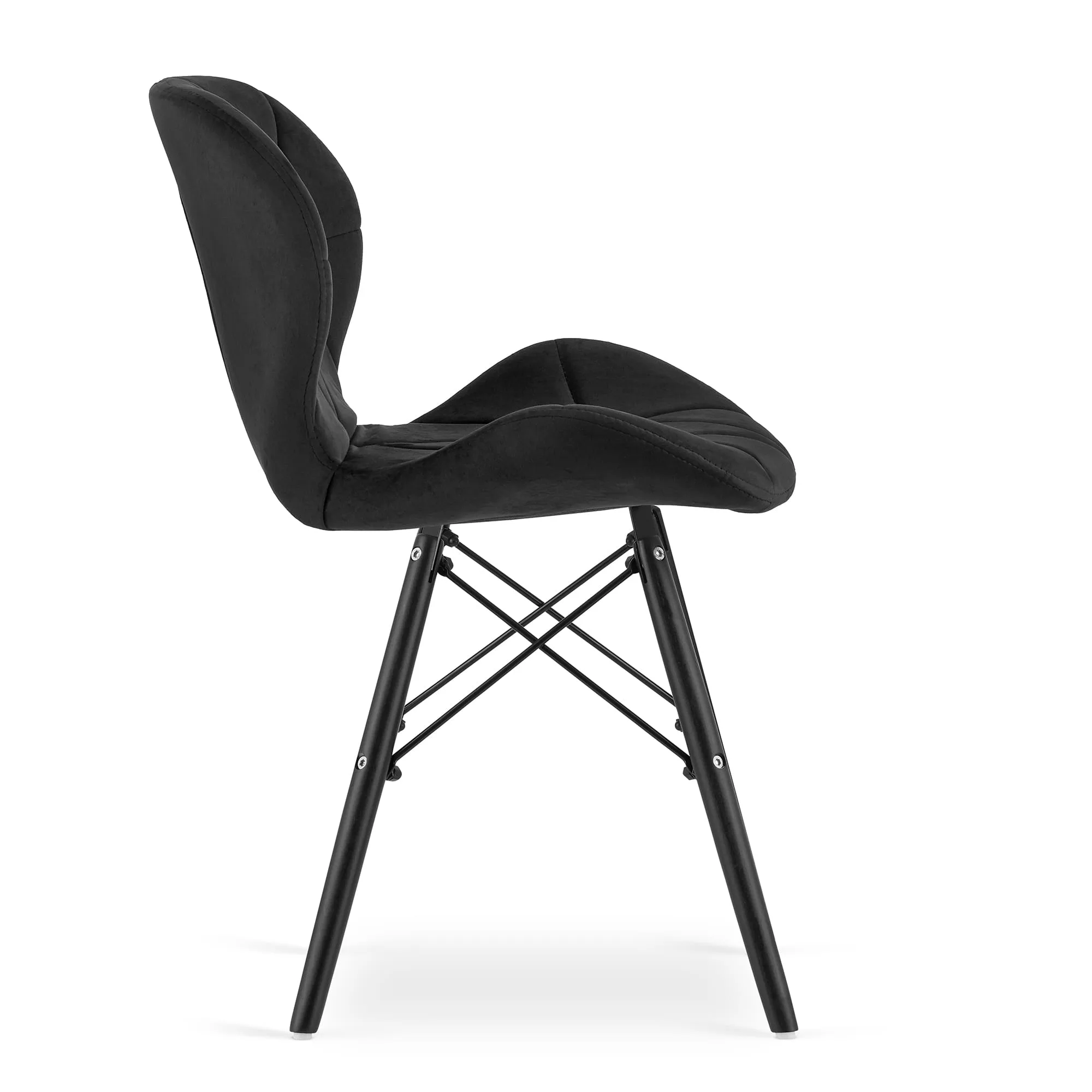 Krzesło LAGO aksamit czarny nogi czarne