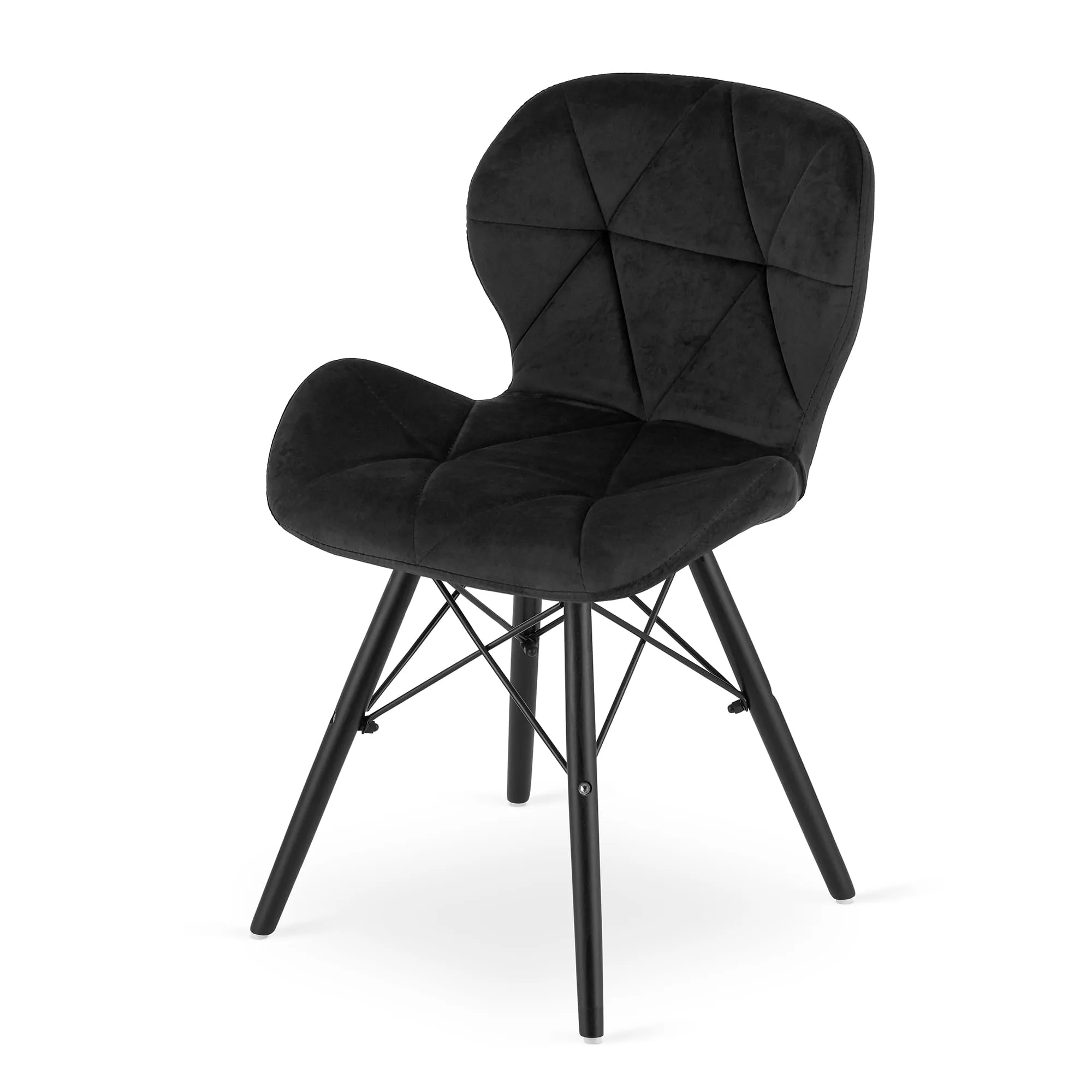 Krzesło LAGO aksamit czarny nogi czarne