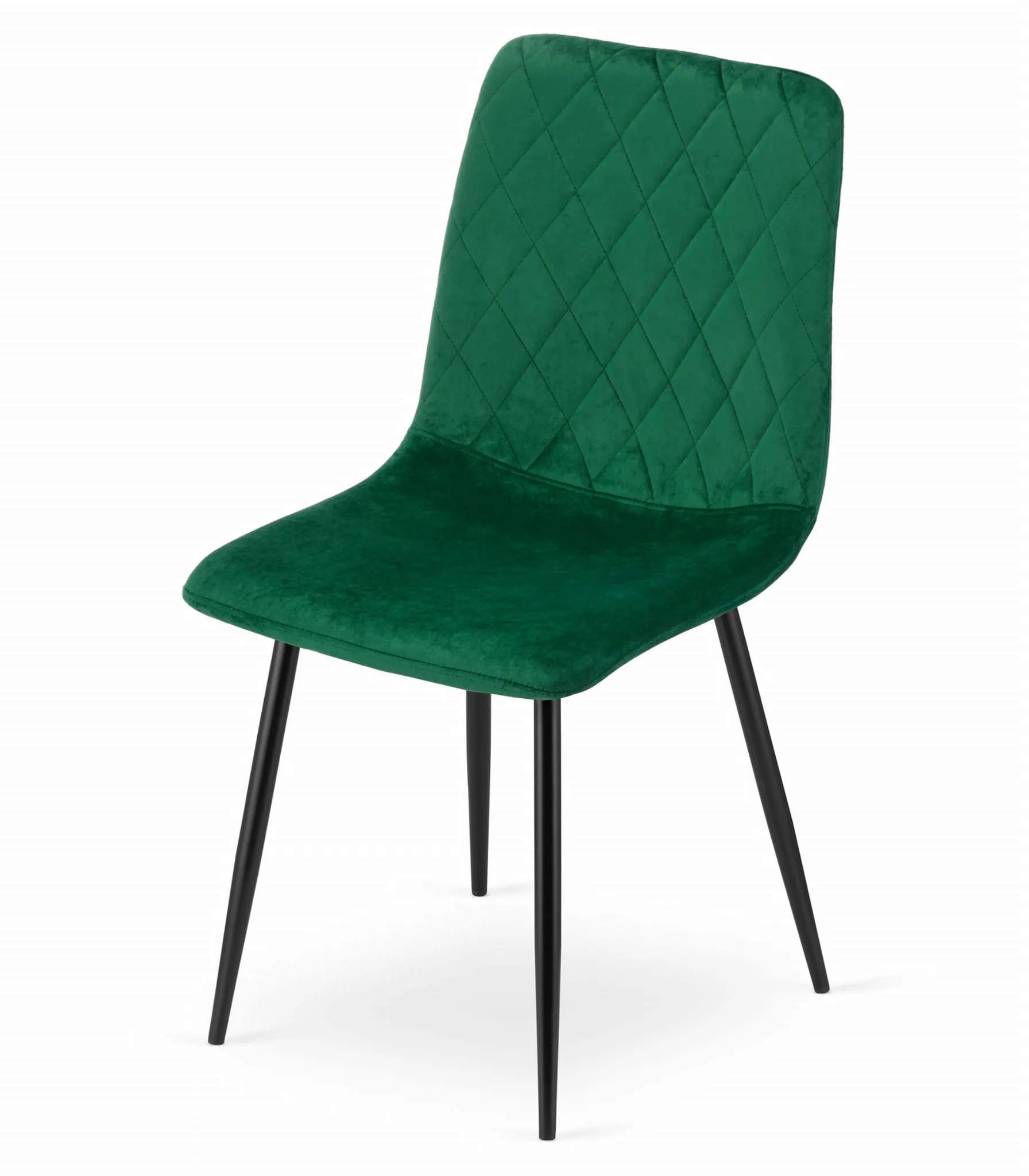 Krzesło TURIN aksamit ciemna zieleń nogi czarne
