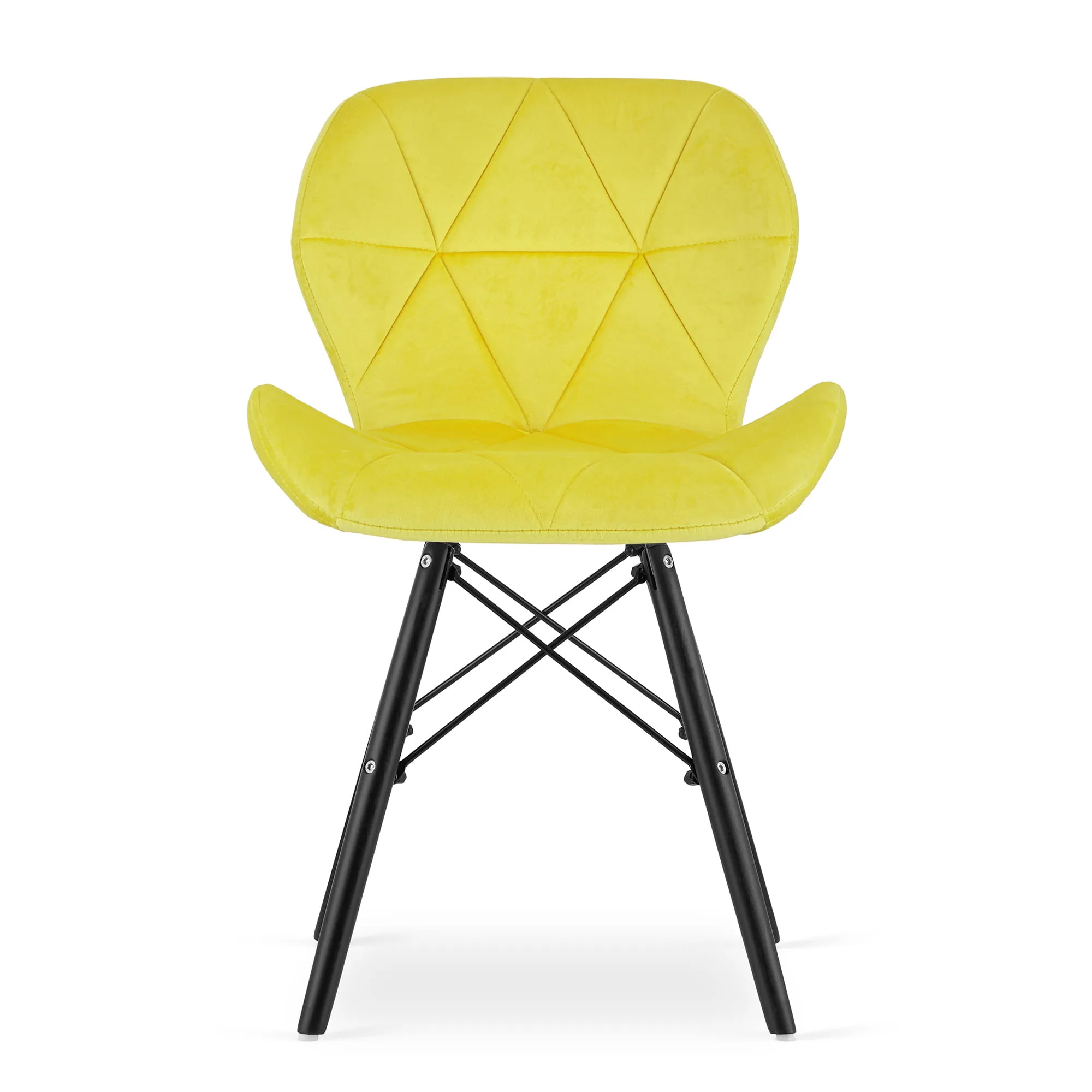 Krzesło LAGO aksamit żółty nogi czarne