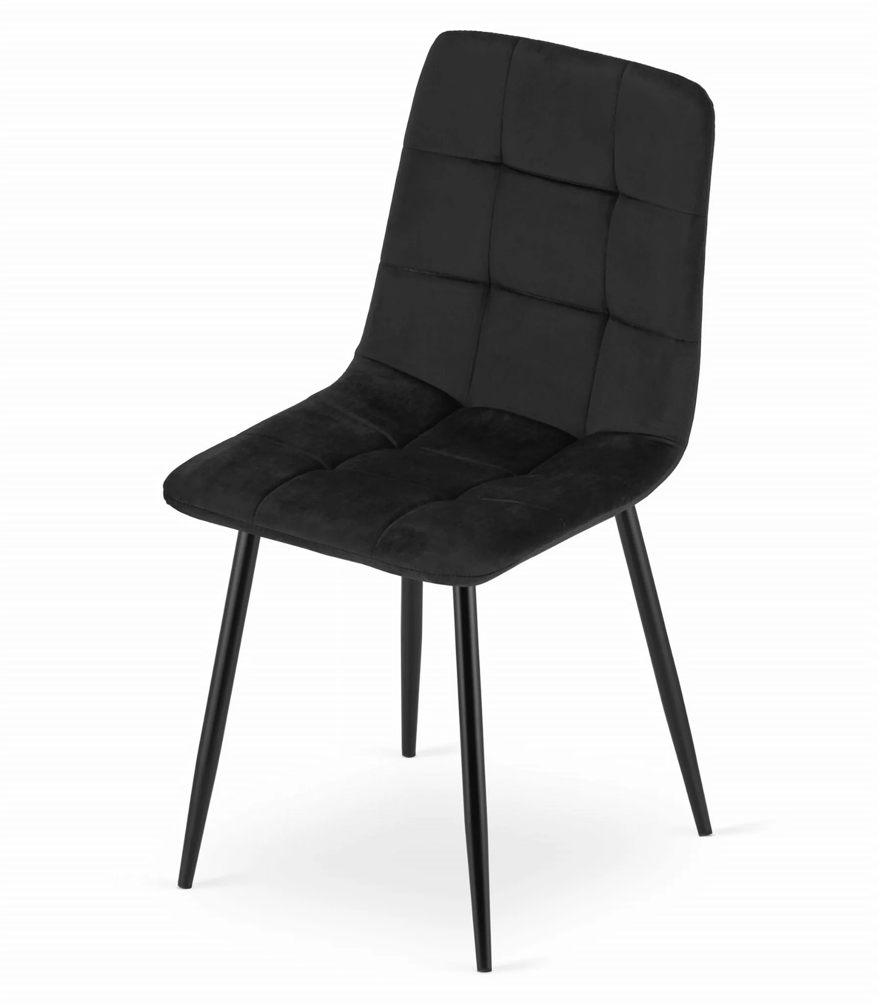 Krzesło KARA aksamit czarny nogi czarne