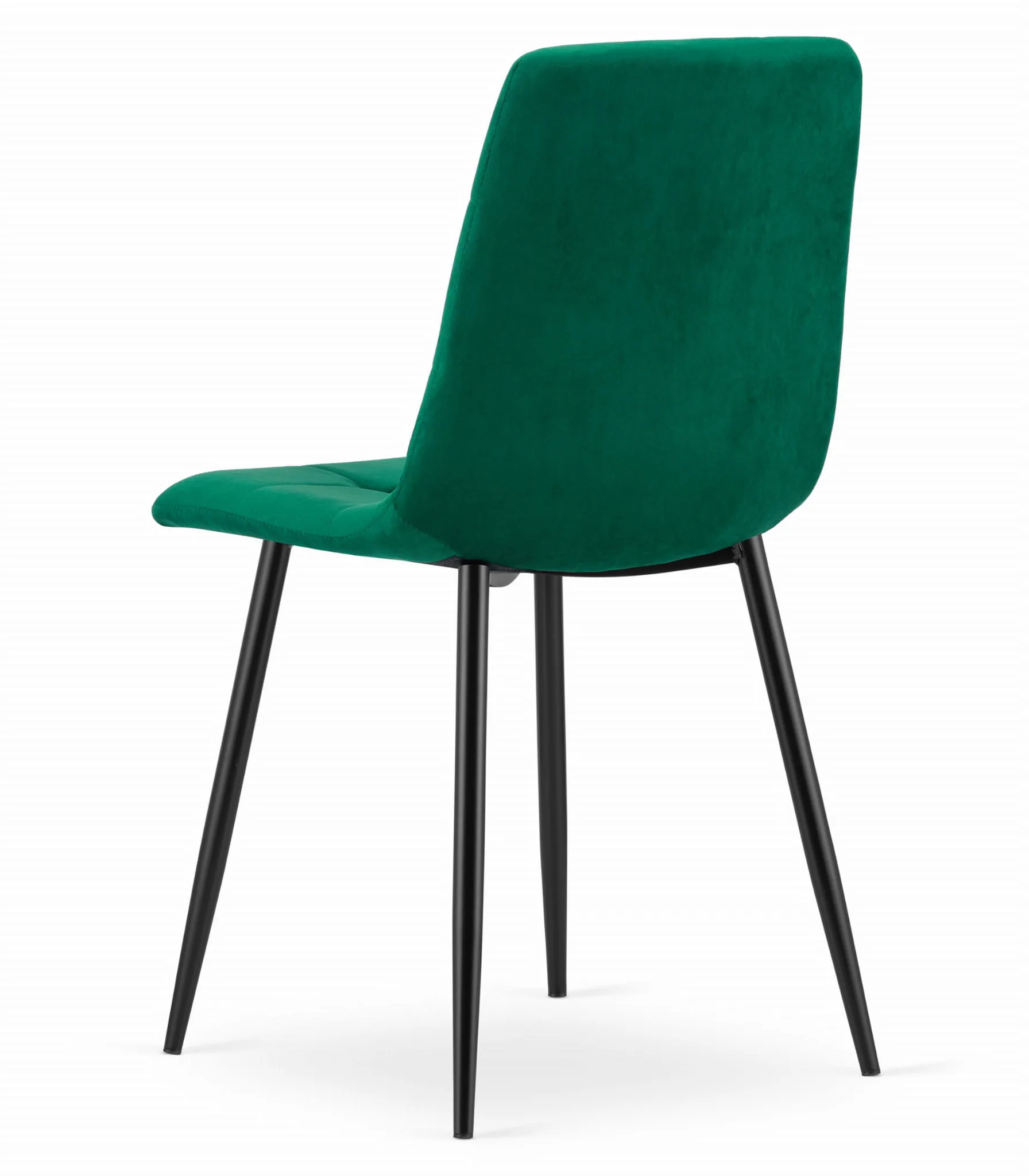 Krzesło KARA aksamit ciemna zieleń nogi czarne