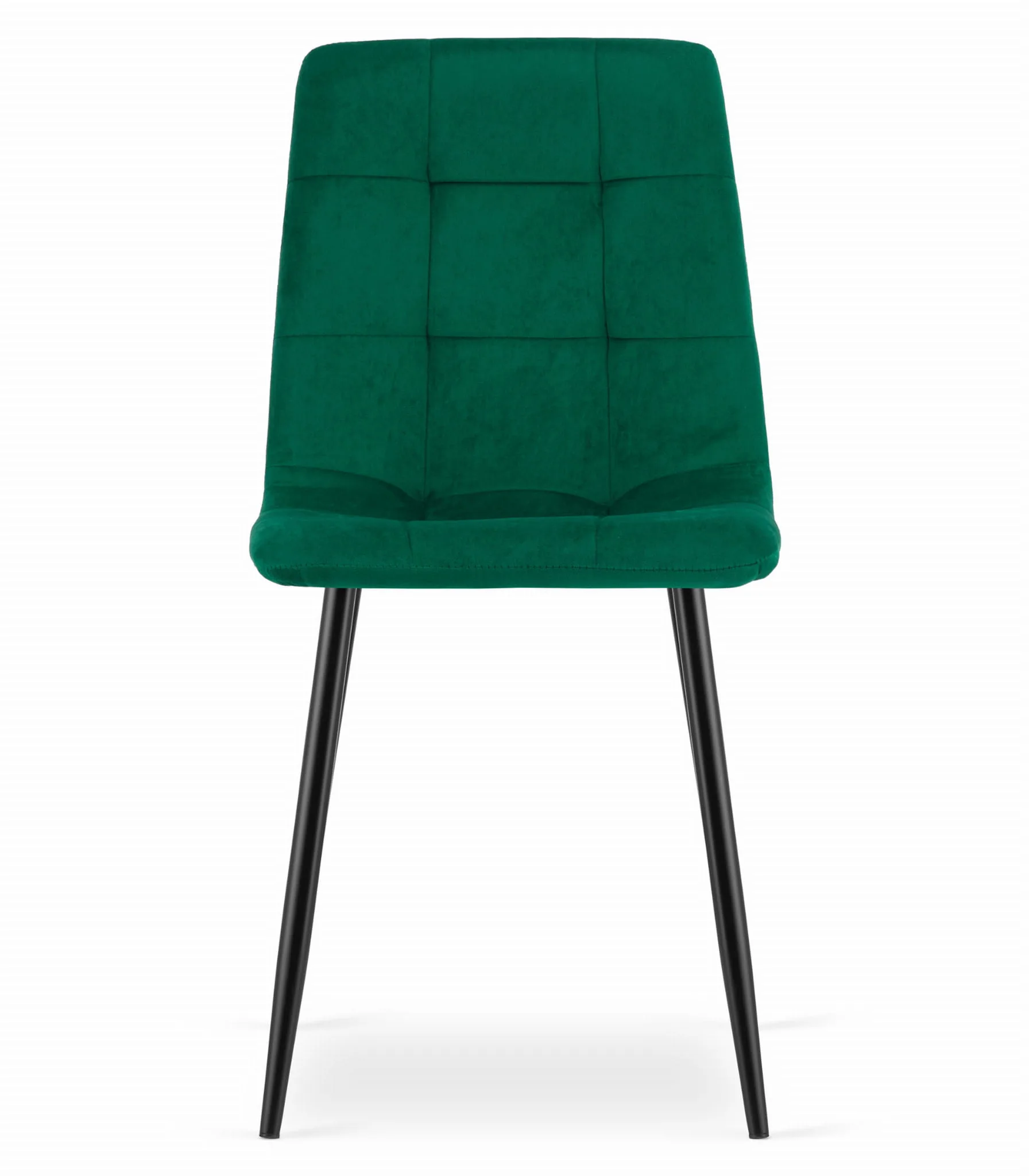 Krzesło KARA aksamit ciemna zieleń nogi czarne