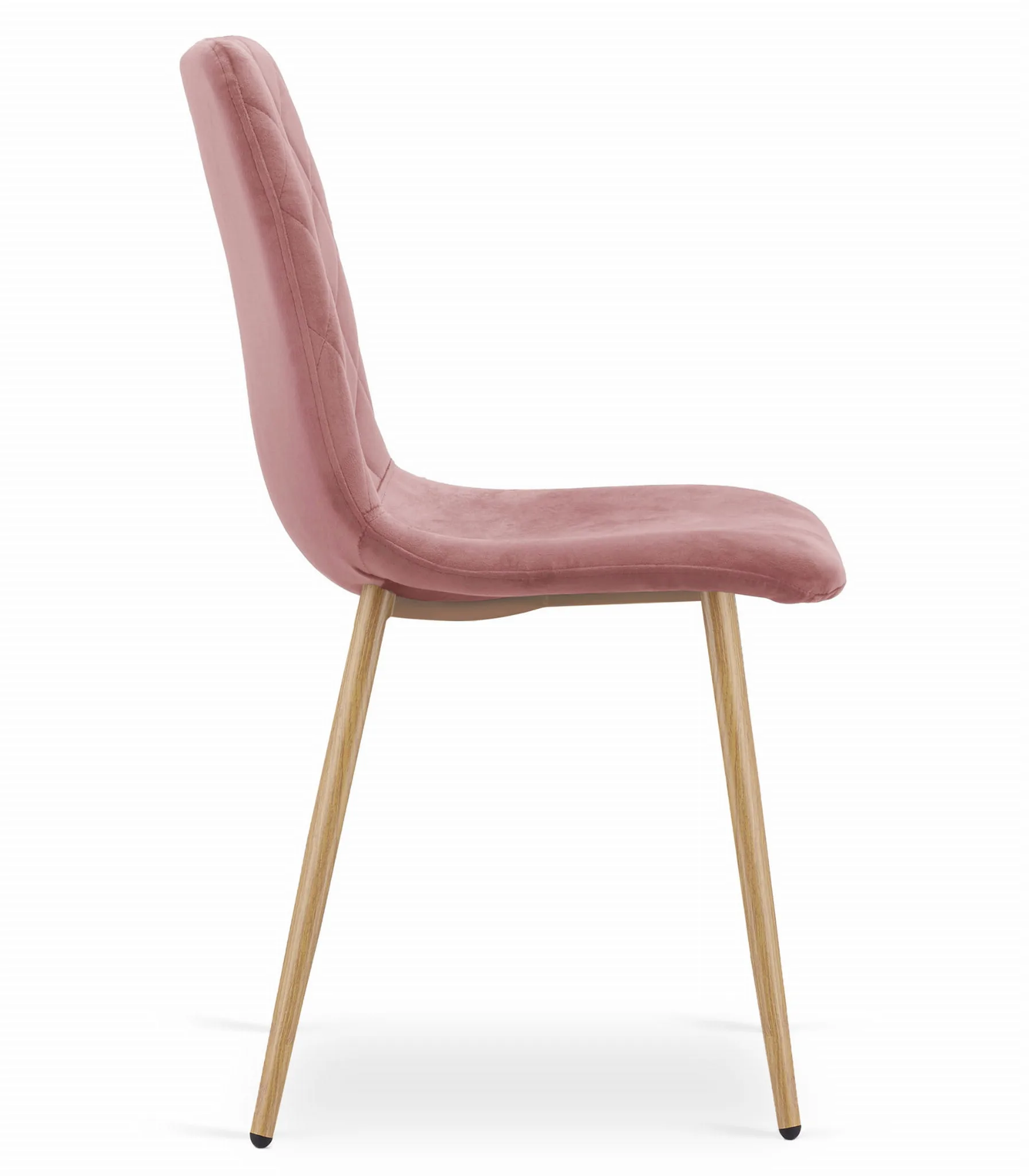 Krzesło TURIN aksamit różowy nogi kolor drewna