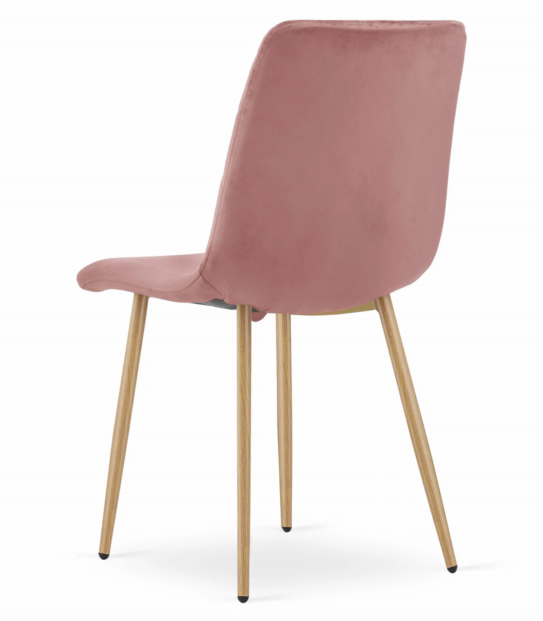 Krzesło TURIN aksamit różowy nogi kolor drewna