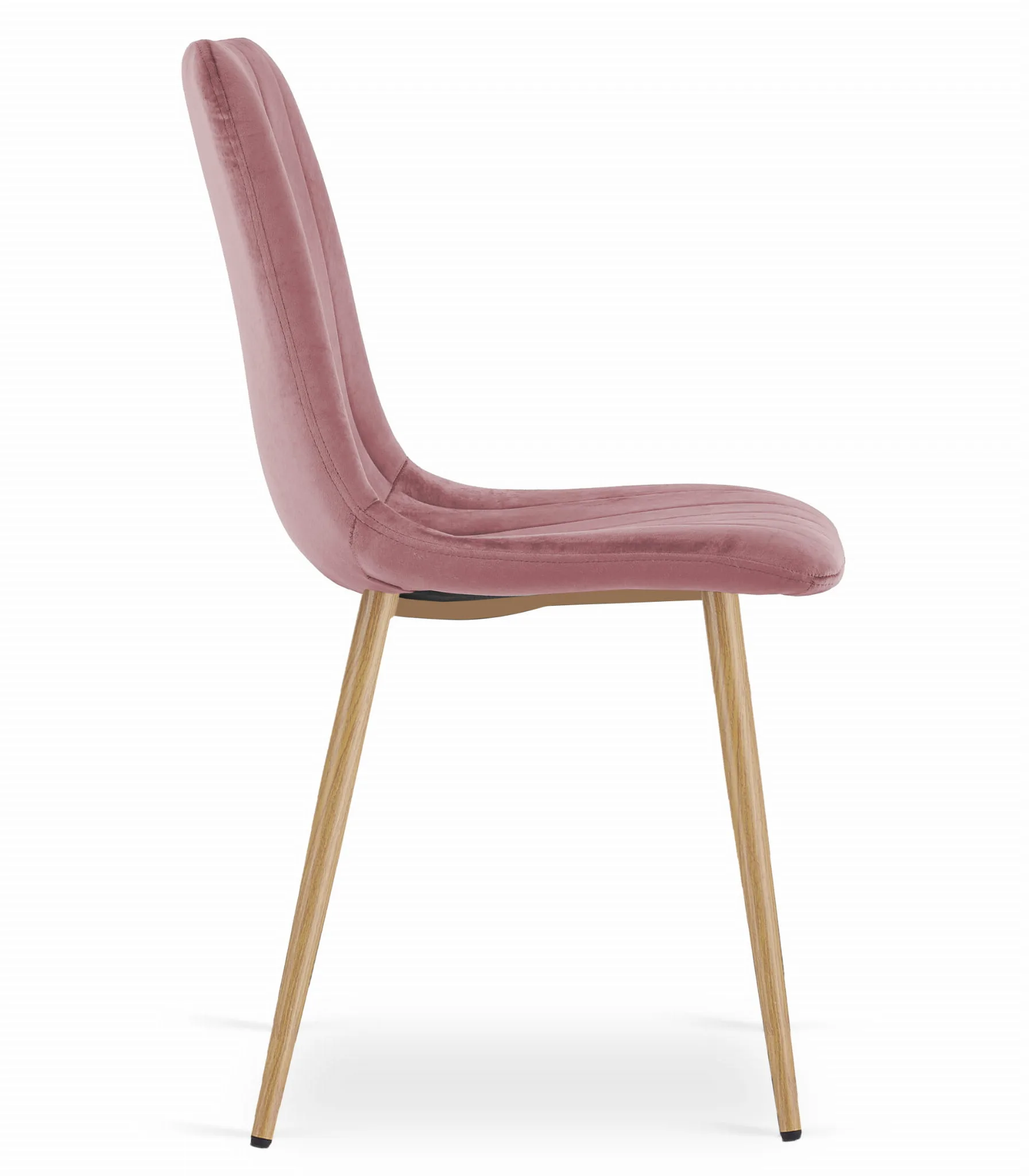 Krzesło LAVA aksamit różowy nogi kolor drewna