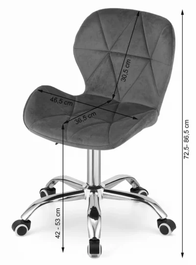 Krzesło obrotowe AVOLA aksamit czarne