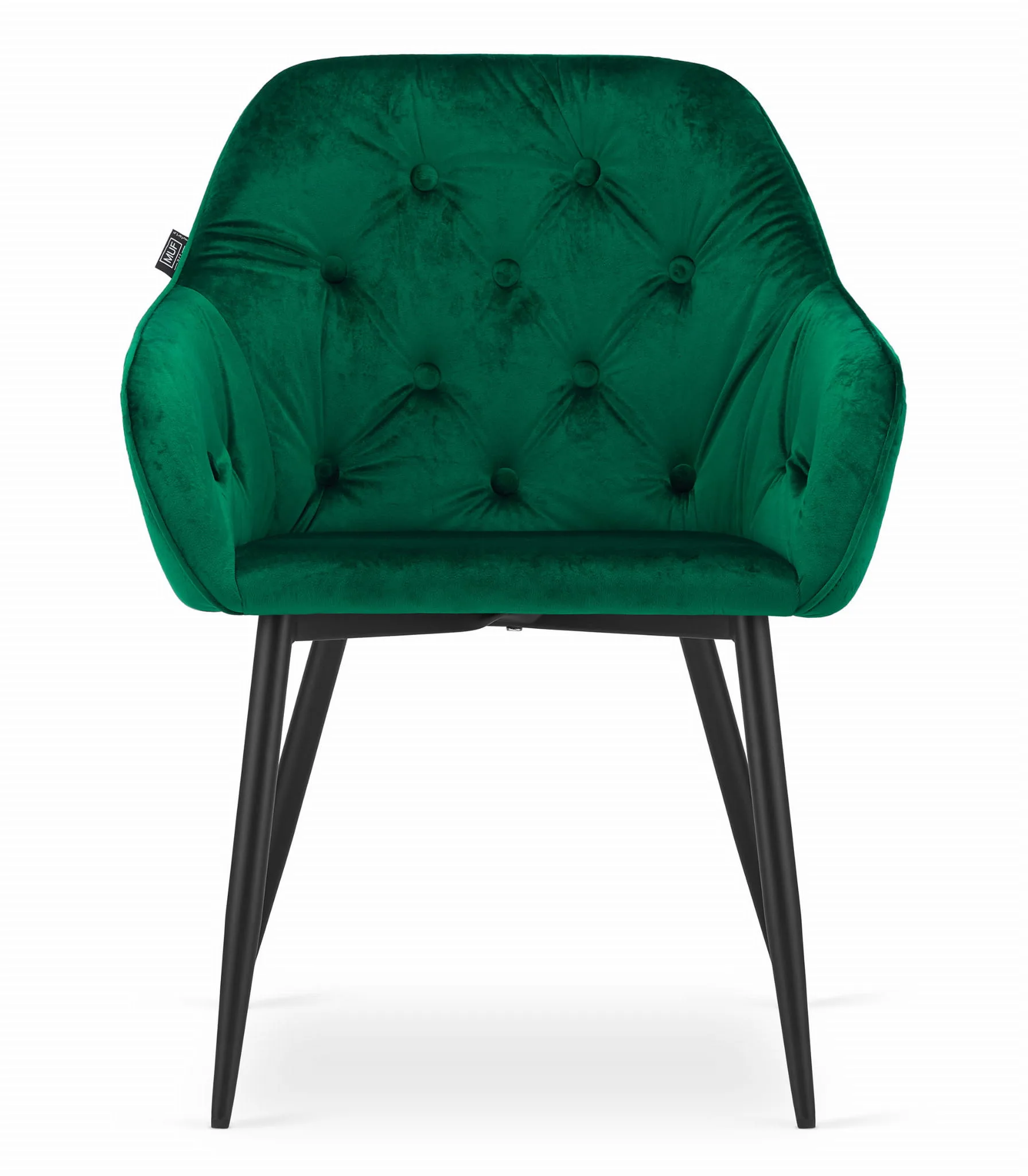Krzesło FORIO aksamit ciemna zieleń nogi czarne