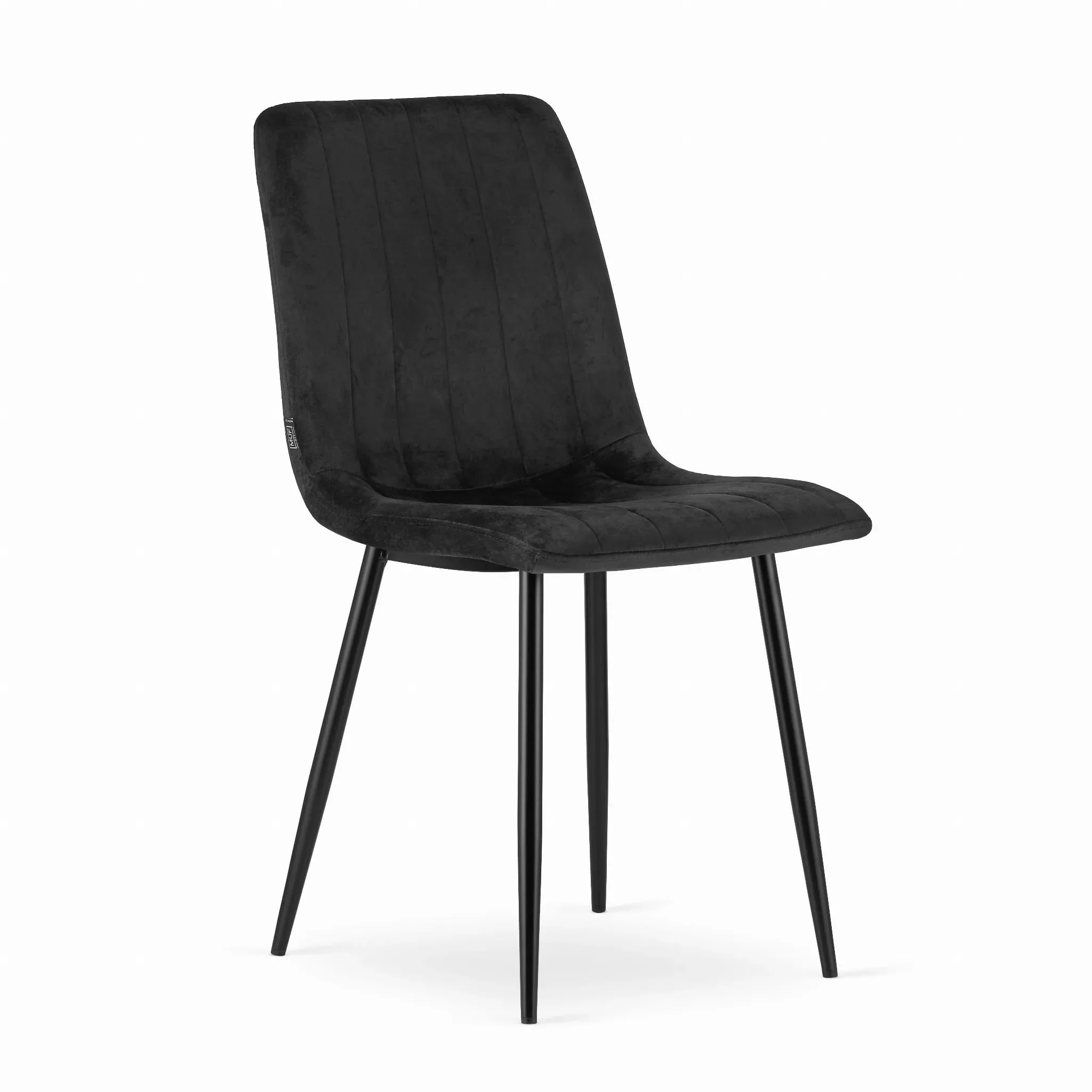 Krzesło LAVA aksamit czarny nogi czarne