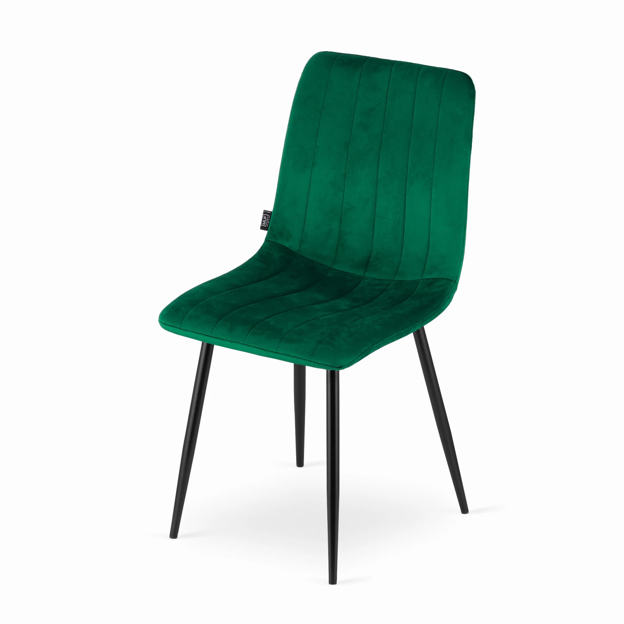 Krzesło LAVA aksamit ciemna zieleń nogi czarne
