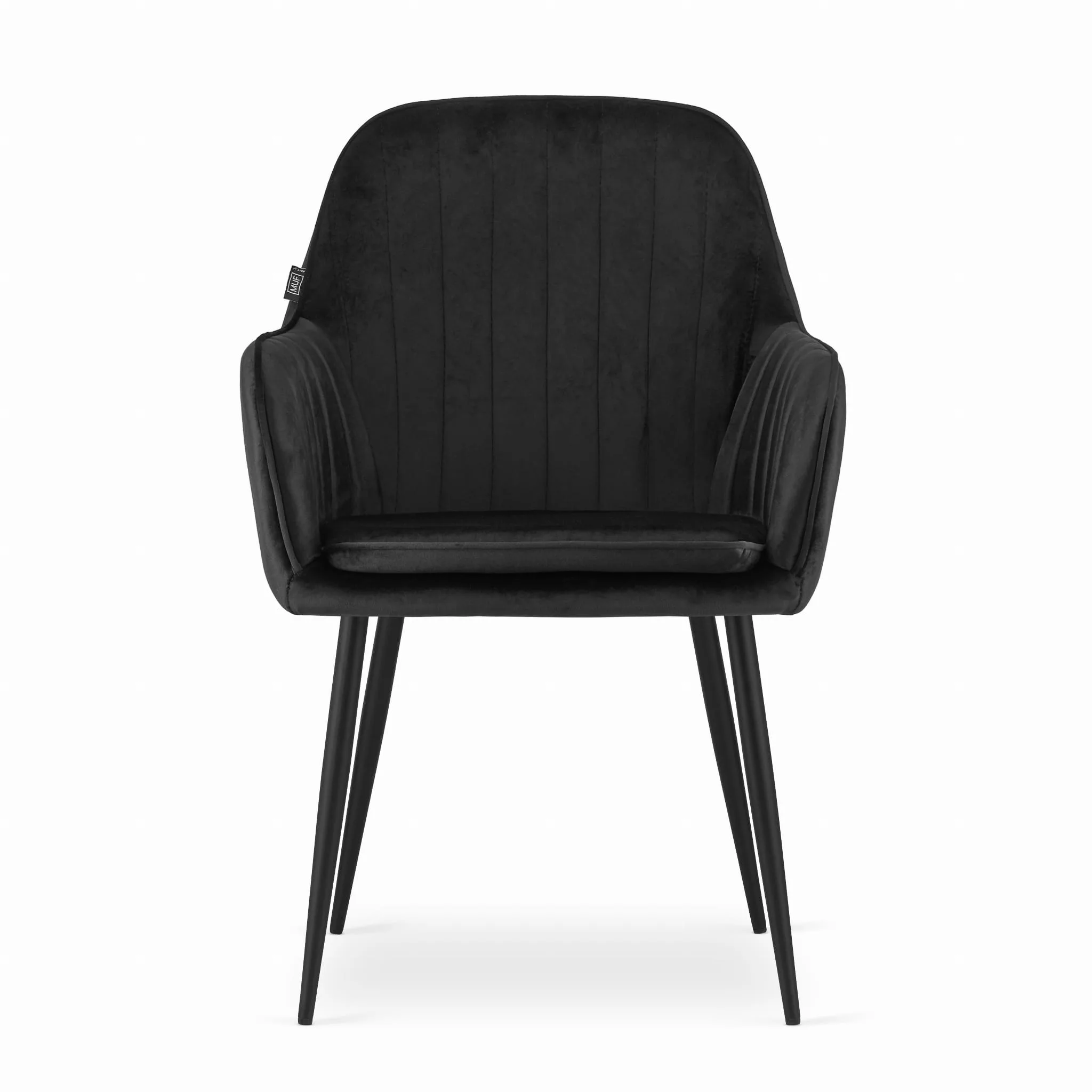 Krzesło LUGO aksamit czarny nogi czarne