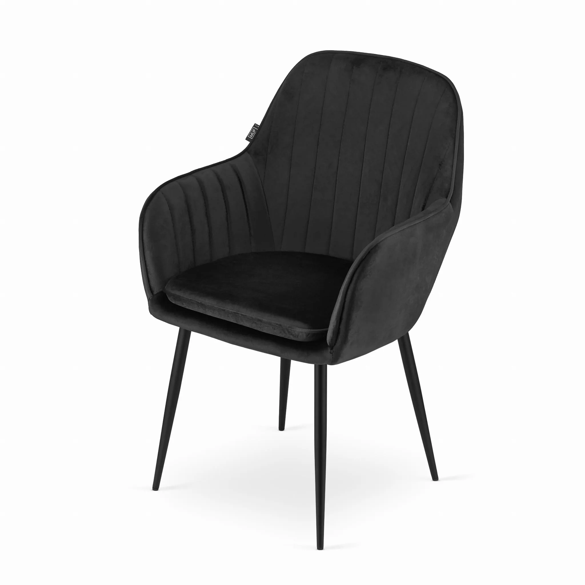 Krzesło LUGO aksamit czarny nogi czarne